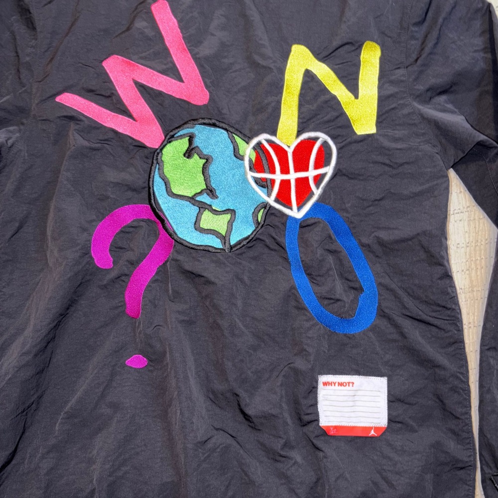 Jordan Russell Westbrook Why Not? Coaches Jacket Black Mens Small - Picture 9 of 10